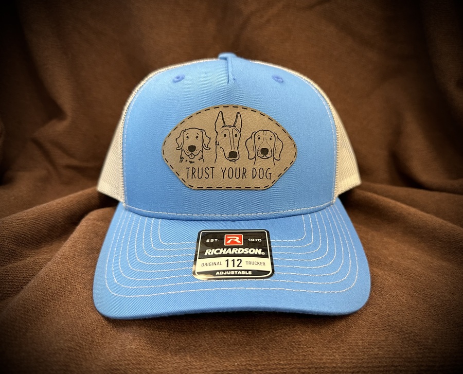 Trust Your Dog Laser Cut Patch Hat - Cyan