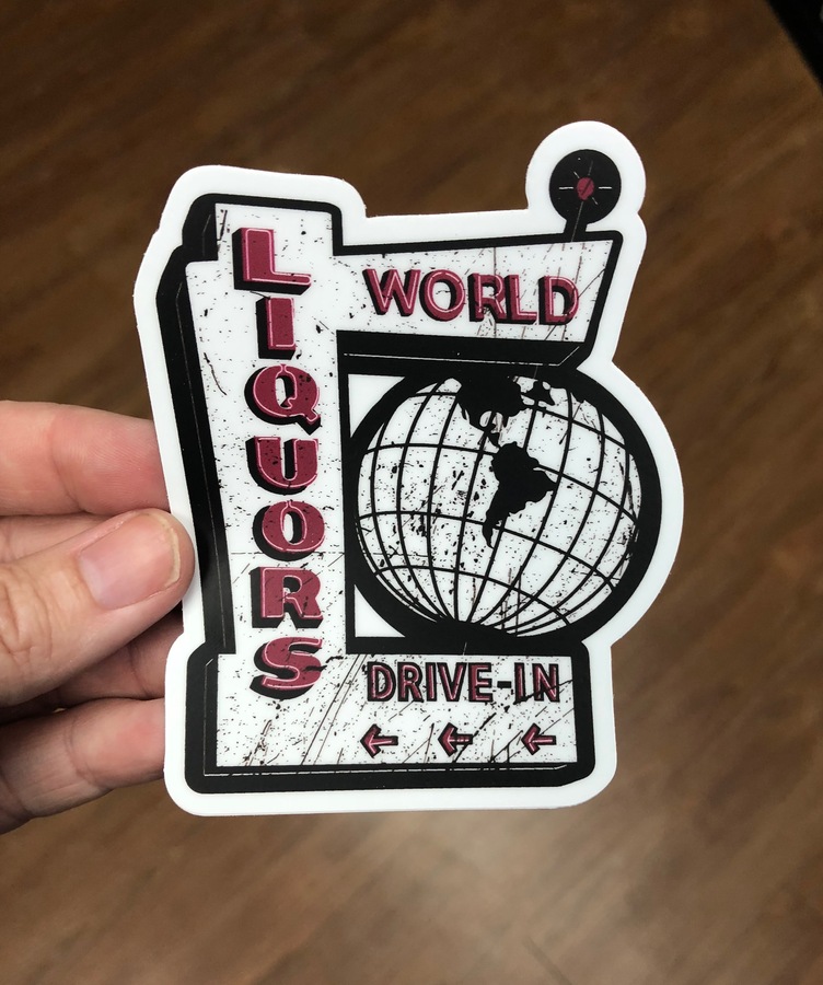 St Pete World Liquor Sign Sticker